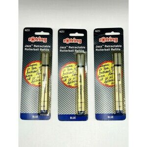 Vintage Rotring Rollerball Refills Jazz Retractable Blue 46251 Lot Of 3 -6 Total